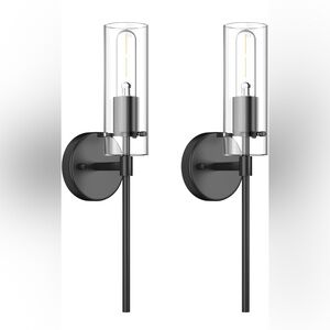 Set of 2 Black Wall Lights,